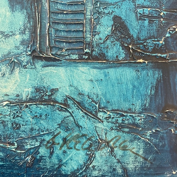 Textured Original Oil Painting Signed - Picture 3 of 12